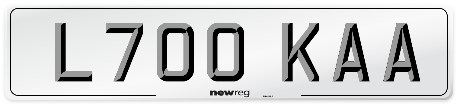 L700 KAA Number Plate from New Reg